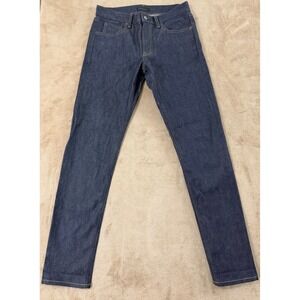 Uniqlo Straight Kaihara Selvedge Jeans Mens 29x32 Blue Slim Fit Stretch EUC